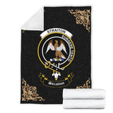 Clan Straiton Crest Tartan Premium Blanket Black GL36 Clan Rait Tartan Today